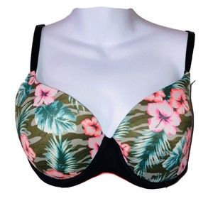 PINK Bra Victoria's Secret 34DD Underwire Padded Convertible Tropical Floral